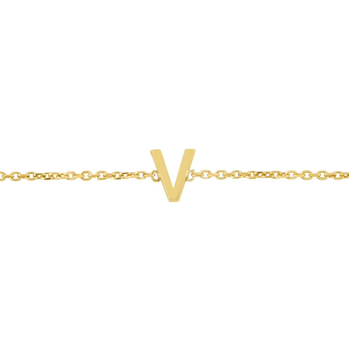 Royal Chain 14K Mini Initial V Bracelet RCV13324