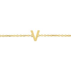 Royal Chain 14K Mini Initial V Bracelet RCV13324