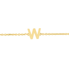 Royal Chain 14K Mini Initial W Bracelet RCW13324