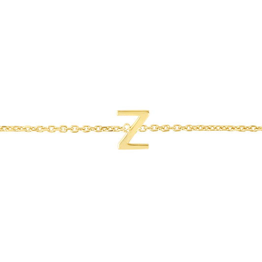 Yellow Gold Polished Initials Necklace