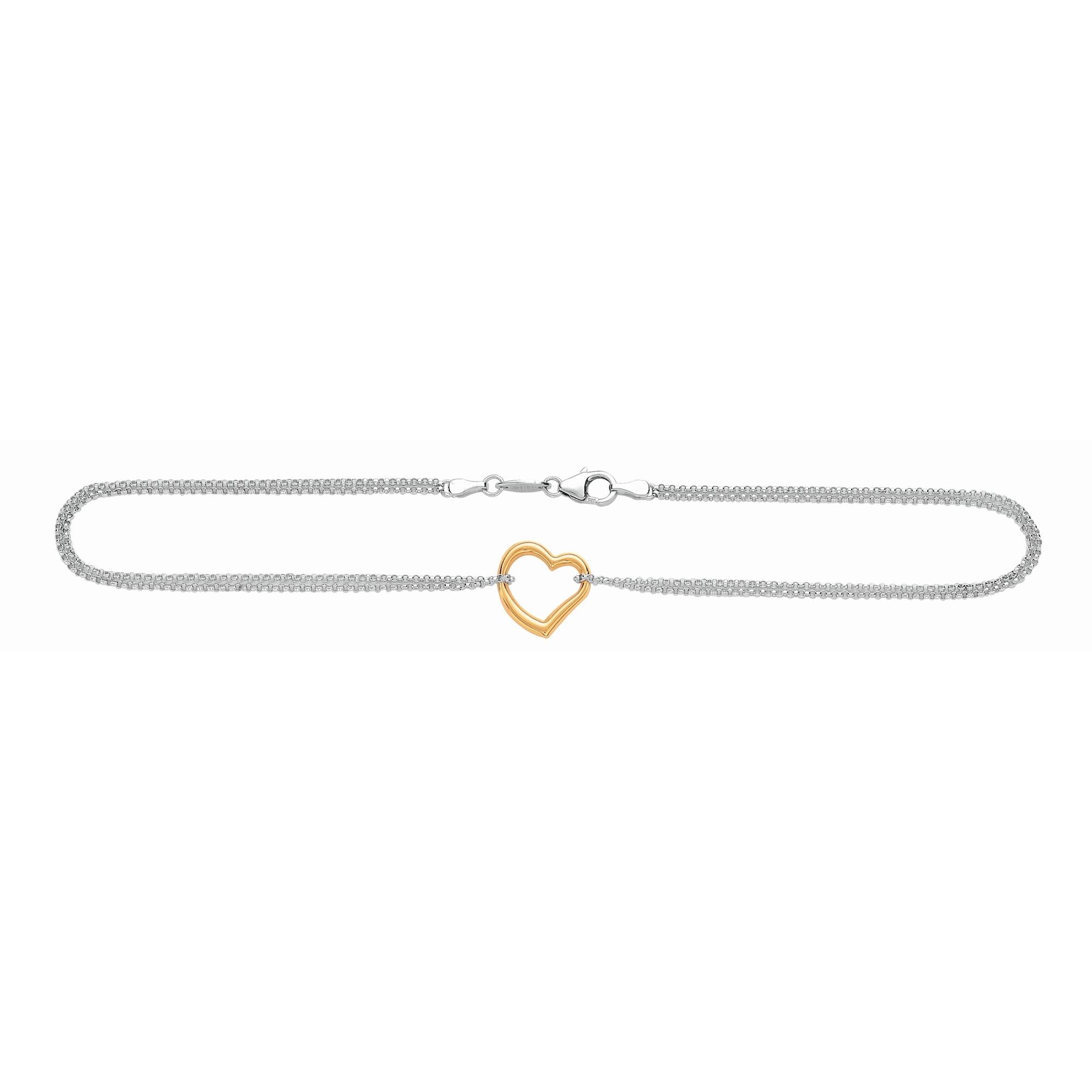 Parkplace Jewelers 14k-silver-heart-anklet-rda102