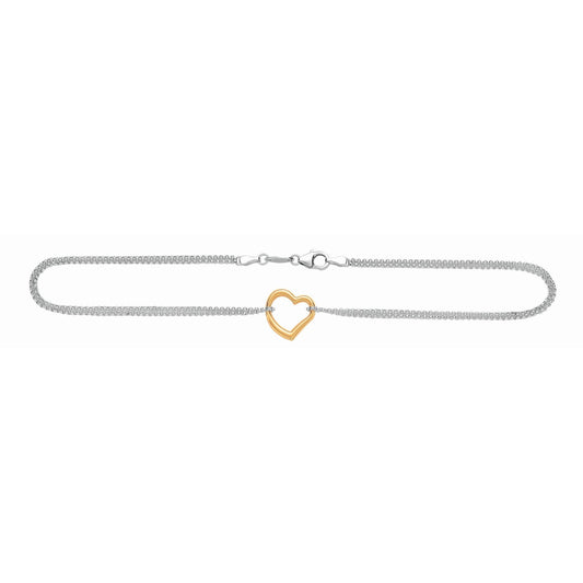 Parkplace Jewelers 14k-silver-heart-anklet-rda102