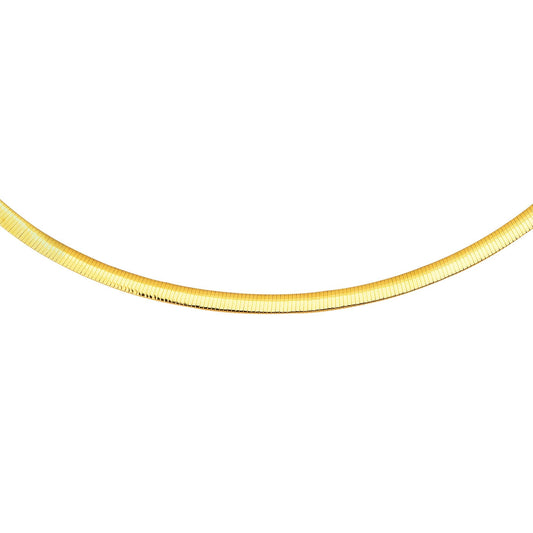 Two-tone Gold & Sterling Silver Diamond Cut/ Textured Reversible Omega Necklace