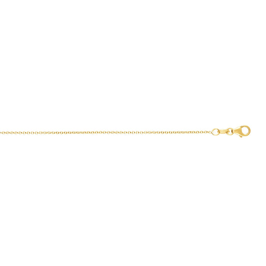 Yellow Gold Polished Round Cable Necklace