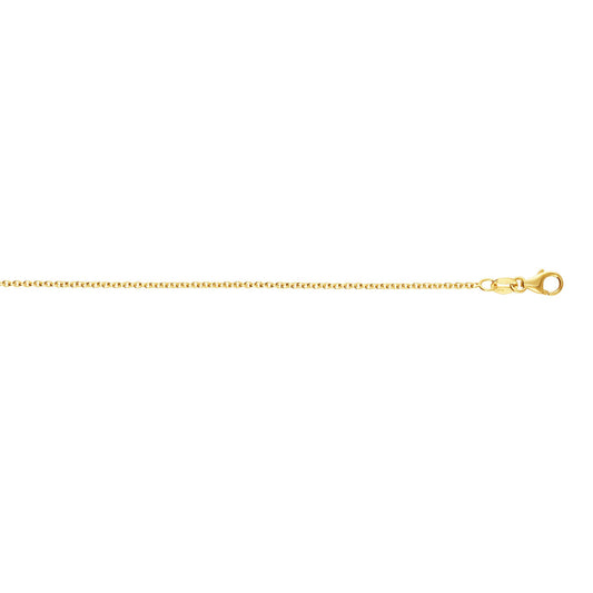 Yellow Gold Polished Round Cable Necklace