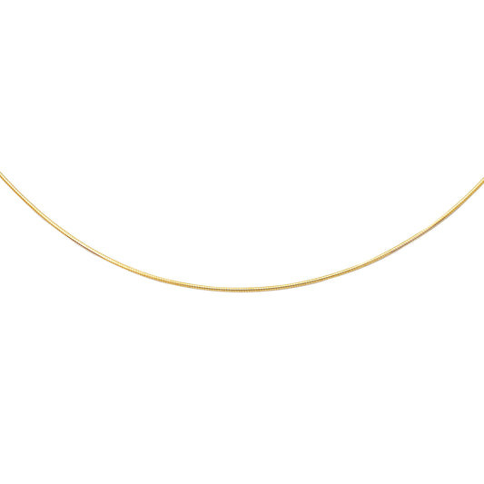 Yellow Gold Polished Round Omega Necklace