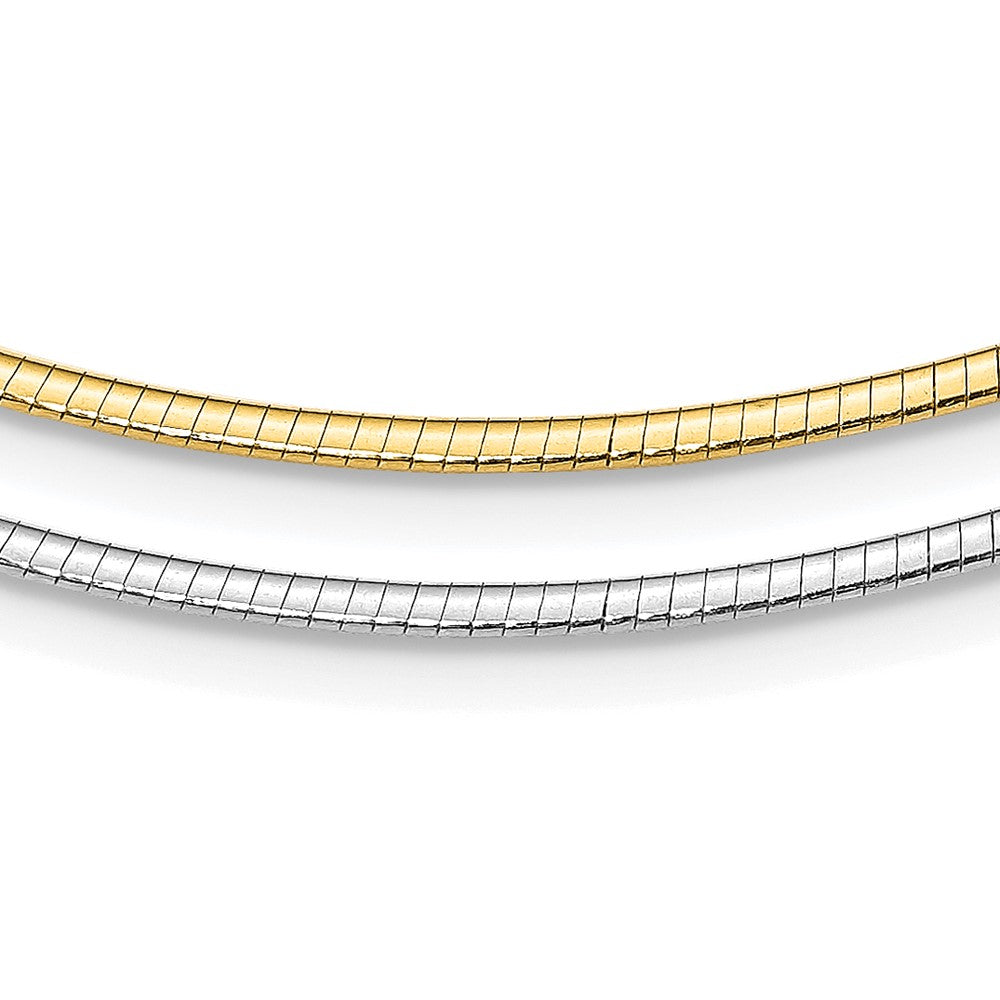 Sterling Silver Gold-pltd 2mm Reversible w/2in ext Cubetto Chain RSM1-16