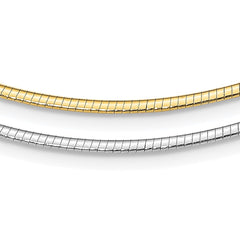 Sterling Silver Gold-pltd 2mm Reversible w/2in ext Cubetto Chain RSM1-16