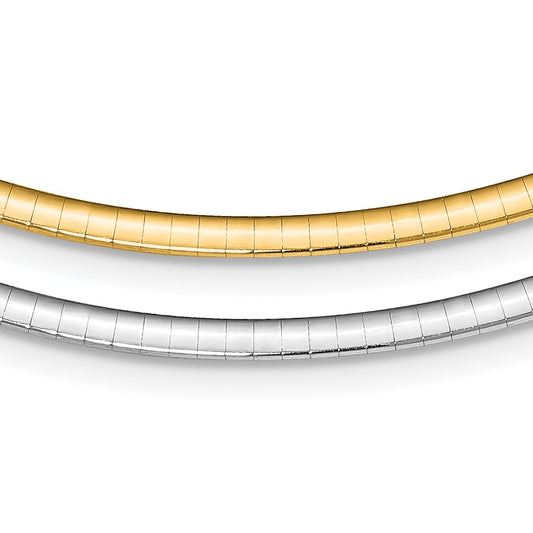 Sterling Silver Gold-pltd 3mm Reversible w/2in ext Cubetto ChainRSM3-16