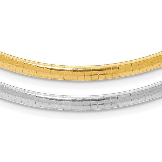 Sterling Silver Gold-plated 4mm Reversible w/2in ext Cubetto ChainRSM4-16