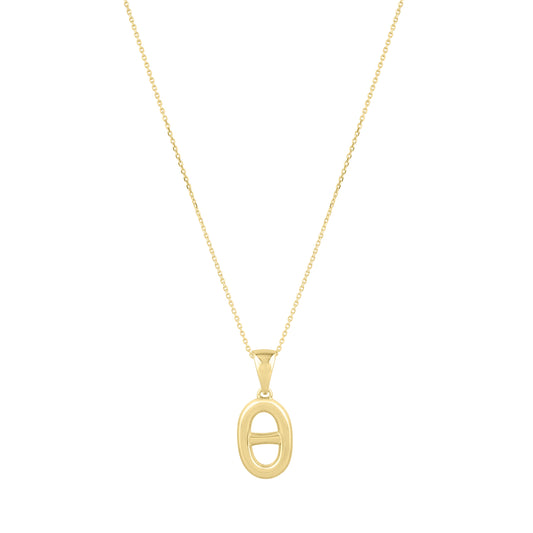 Yellow Gold Polished Mariner Fashion Necklace