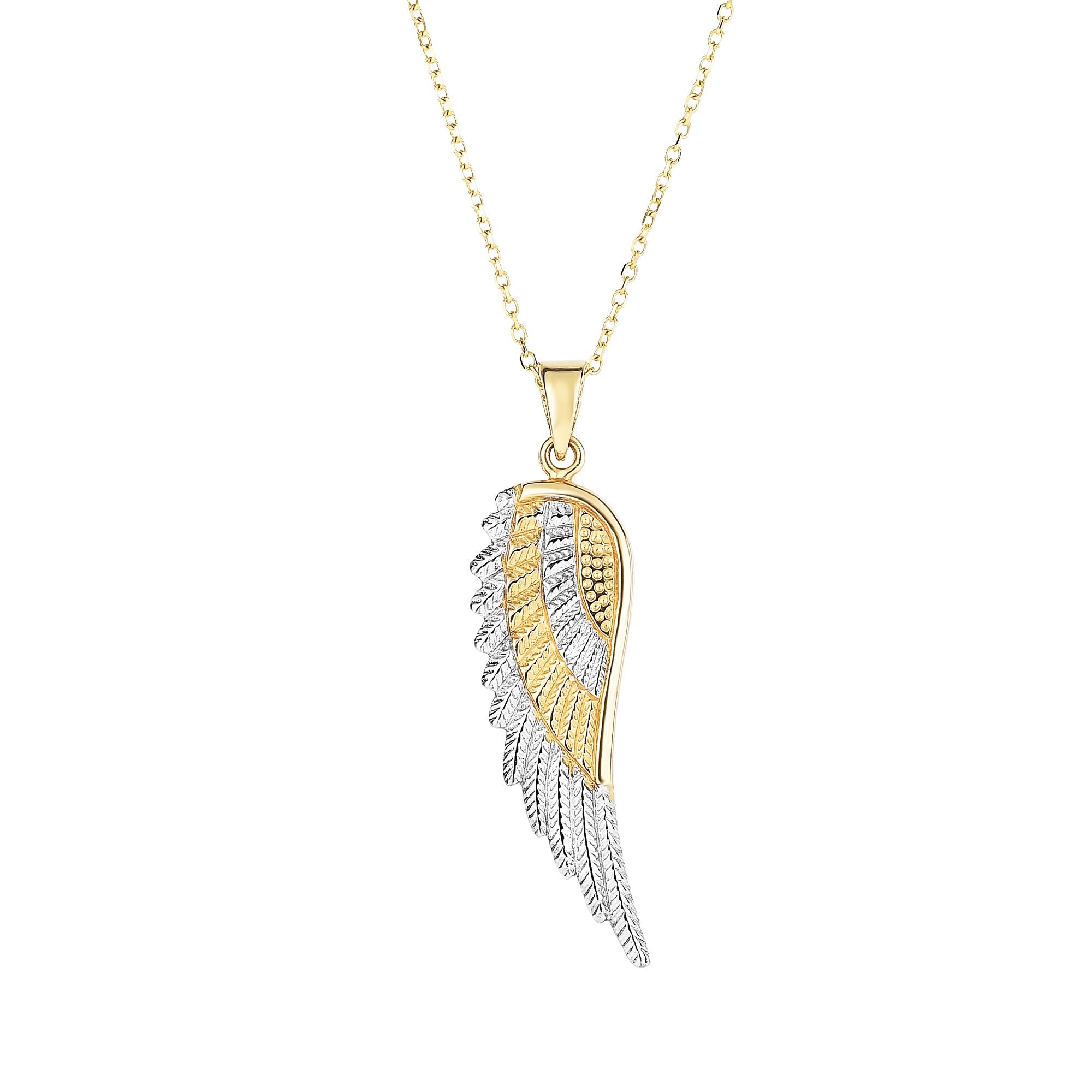 Royal Chain 14K Two-tone Gold Angel Wing Necklace SET2042