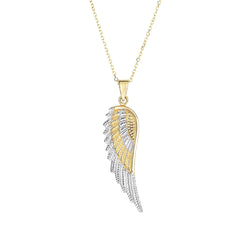 Parkplace Jewelers 14k-two-tone-gold-angel-wing-necklace-set2042