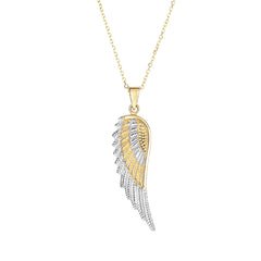 Royal Chain 14K Two-tone Gold Angel Wing Necklace SET2042