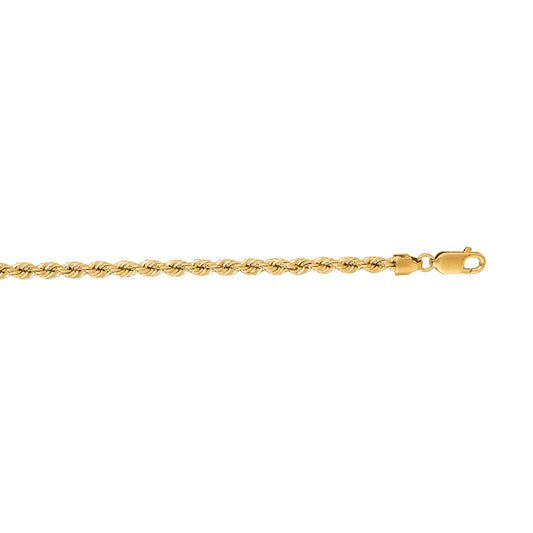 Yellow Gold Polished Rope Necklace