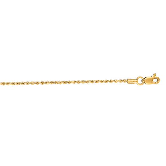 Yellow Gold Polished Rope Necklace