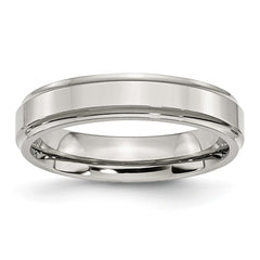 Chisel Stainless Steel Polished 5mm Ridged Edge Band