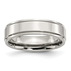Chisel Stainless Steel Polished 6mm Ridged Edge Band