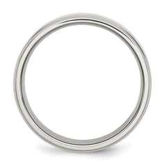 Chisel Stainless Steel Polished 7mm Ridged Edge Band