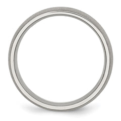 Chisel Stainless Steel Polished with Stone Finish 7mm Band