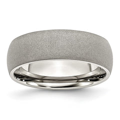 Chisel Stainless Steel Polished with Stone Finish 7mm Band