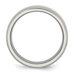 Chisel Stainless Steel Polished with Brushed Center 8mm Flat Beveled Edge Band
