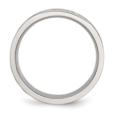 Chisel Stainless Steel Brushed Celtic Laser Etched 6mm Flat Band