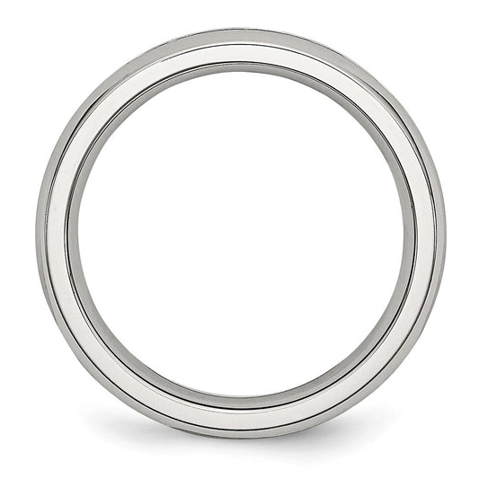 Chisel Stainless Steel Polished 4mm April Clear CZ Ring
