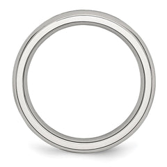 Chisel Stainless Steel Polished 4mm April Clear CZ Ring