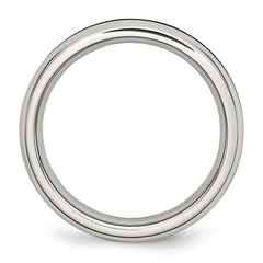 Chisel Stainless Steel Polished 4mm January Dark Red CZ Ring