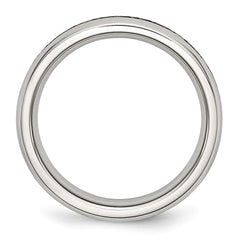 Chisel Stainless Steel Polished 4mm March Light Blue CZ Ring