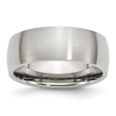 Chisel Stainless Steel Brushed 8mm Half Round Band