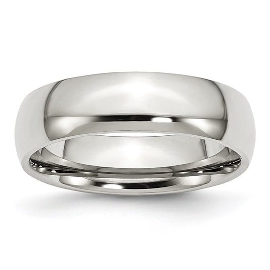 Chisel Stainless Steel Polished 6mm Half Round Band