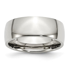 Chisel Stainless Steel Polished 8mm Half Round Band