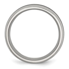Chisel Stainless Steel Polished with Black Carbon Fiber Inlay 8mm Band