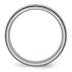 Chisel Stainless Steel Brushed with Black Rubber 8mm Band
