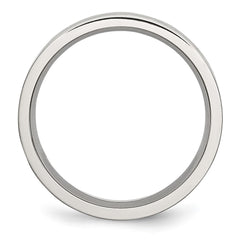 Chisel Stainless Steel Polished with Satin Center 6mm Grooved Band