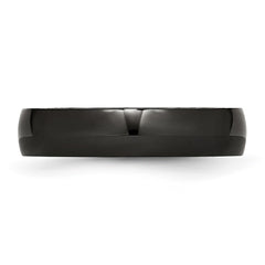 Chisel Stainless Steel Polished Black IP-plated 5mm Band