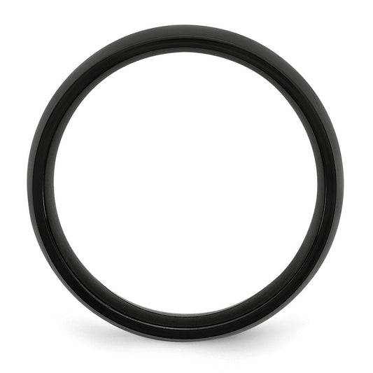 Chisel Stainless Steel Polished Black IP-plated 7mm Band