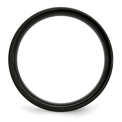 Chisel Stainless Steel Brushed Black IP-plated 5mm Flat Band