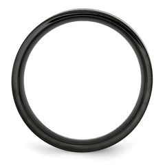 Chisel Stainless Steel Brushed Black IP-plated 6mm Flat Band