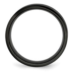 Chisel Stainless Steel Brushed Black IP-plated 8mm Flat Band