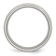 Chisel Stainless Steel Polished 6mm Ridged Edge Band