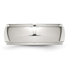Chisel Stainless Steel Polished 8mm Ridged Edge Band