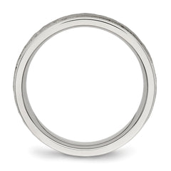Chisel Stainless Steel Polished and Hammered 6mm Grooved Band