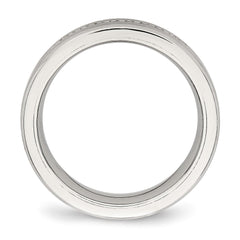 Chisel Stainless Steel Brushed and Polished with CZ 6.5mm Band