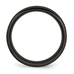 Chisel Stainless Steel Polished Black IP-plated Cross 6mm Concave Band