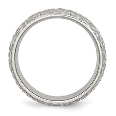 Chisel Stainless Steel Brushed and Polished Textured 8mm Band
