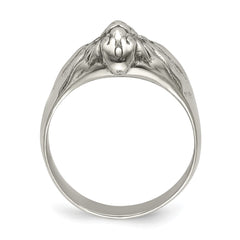 Chisel Stainless Steel Antiqued and Polished Lion Head Ring