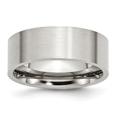 Chisel Stainless Steel Brushed 8mm Flat Band